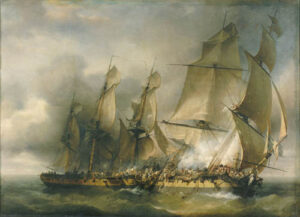 Bataille entre la corvette la Bayonnaise et l'Embuscade
Tableau de Gilbert-Pierre Julien, Musée de la Marine, Paris