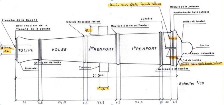 Coupe d'un canon